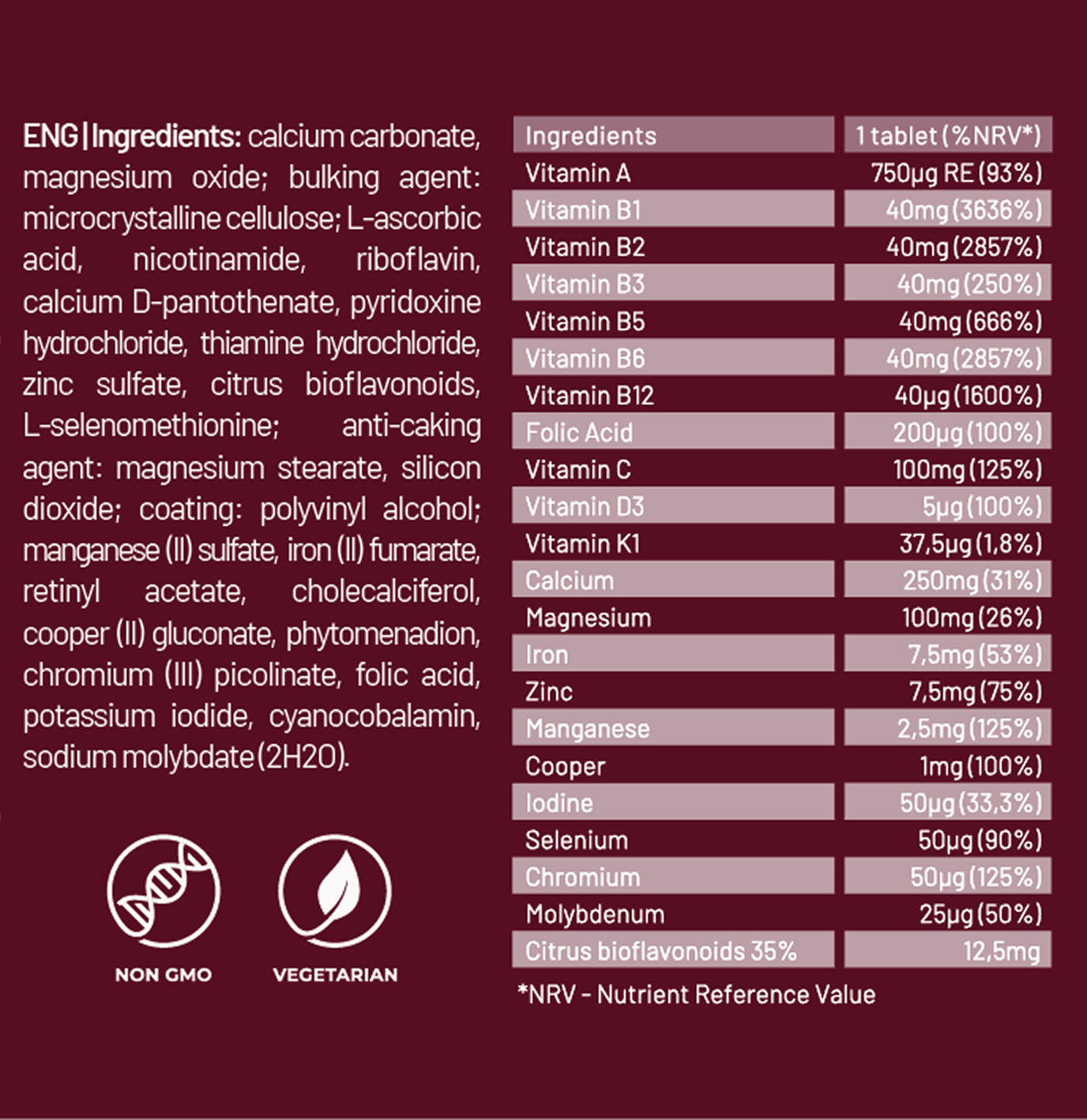 Multivitamininų ir mineralų kompleksas moterims